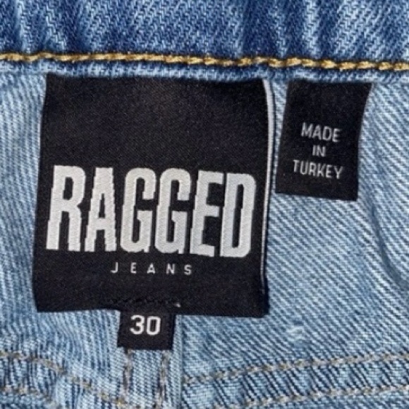 Ragged Women’s SZ 10 Blue Button Fly Patchwork High Rise Wide Leg Denim Distress - Picture 7 of 9